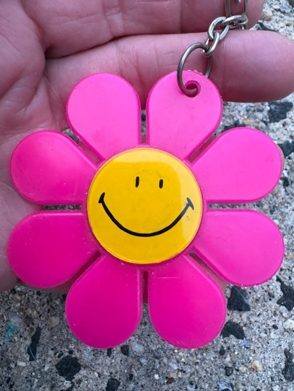 Vintage 70s Smiley Face Keychain